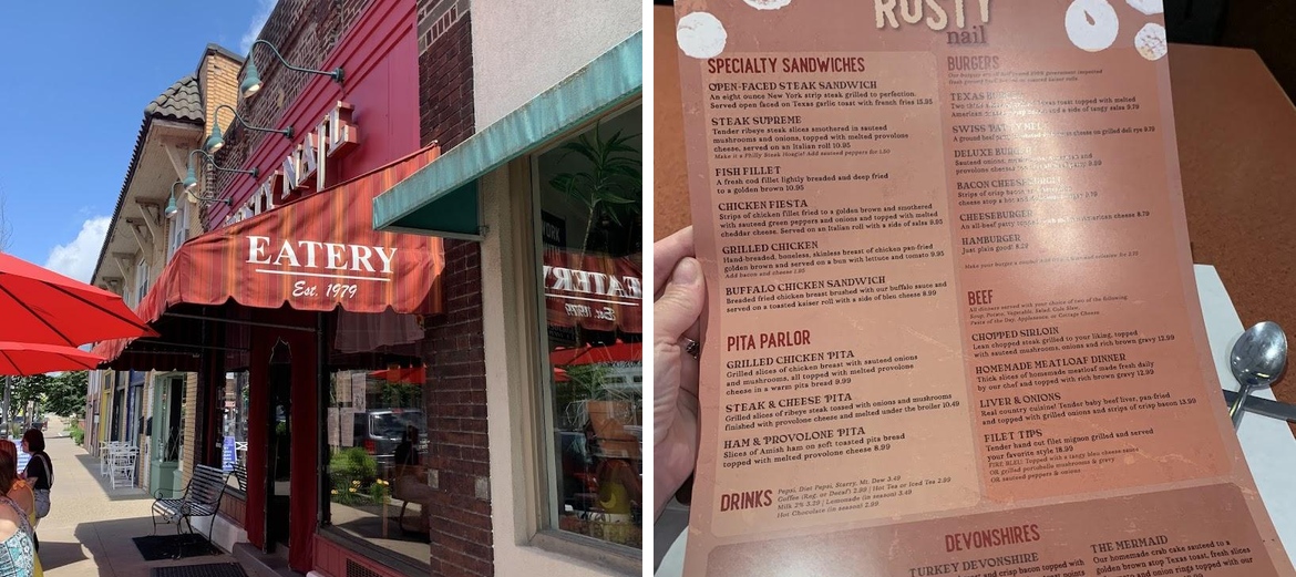 Joe's Rusty Nail Restaurant Menu
